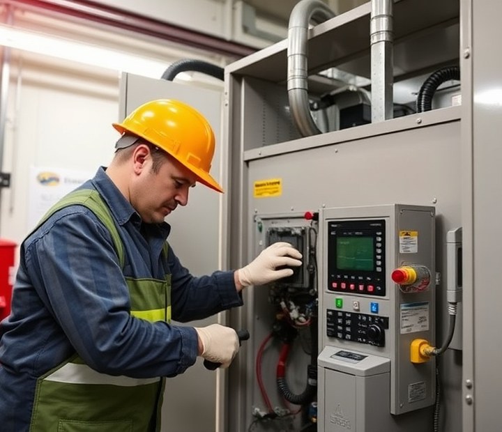 Field service team working on a self-service terminal